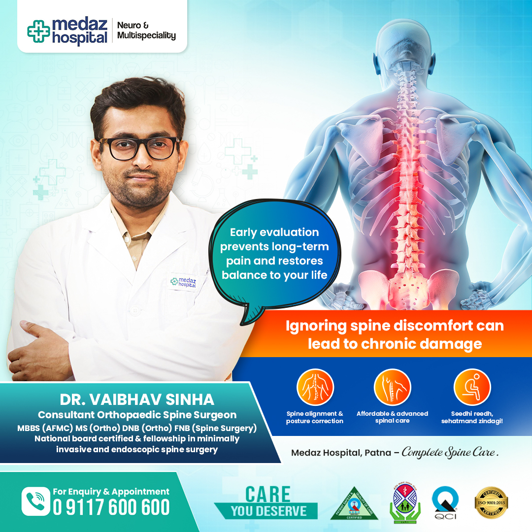 Spine care social media post for Medaz Hospital